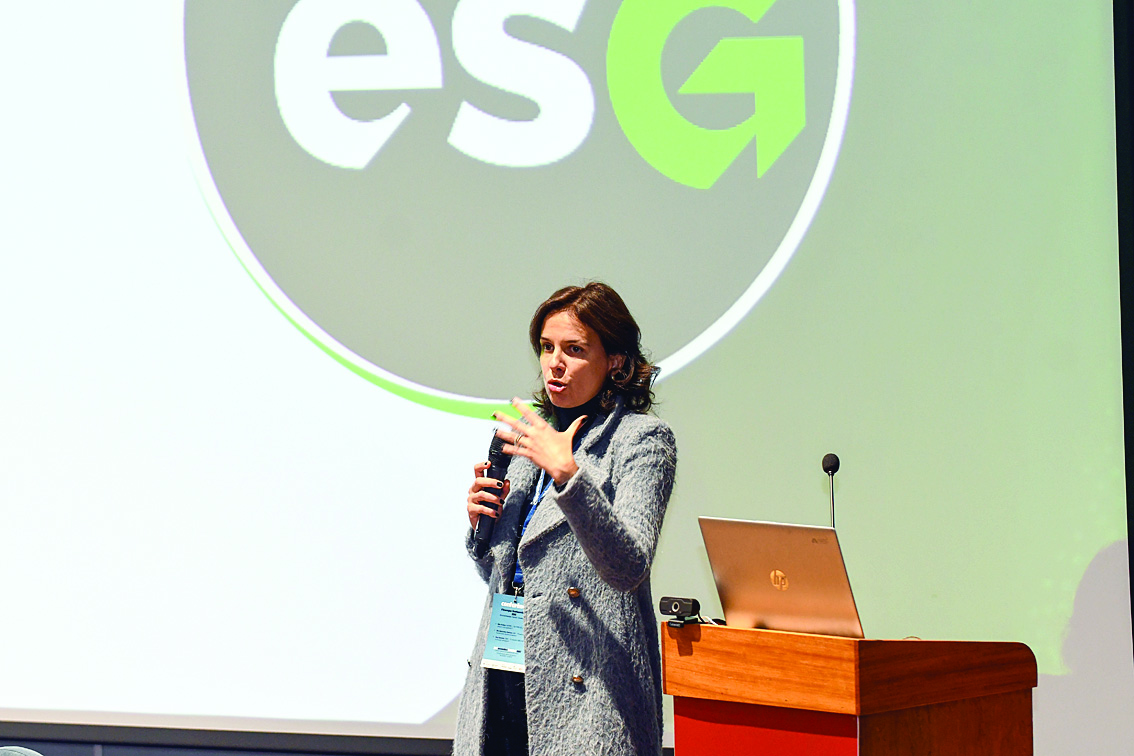 Ana Gouveia, responsável pela área ESG da SIBS na conferência “Finanças Sustentáveis ESG – Environmental, Social and Governance”